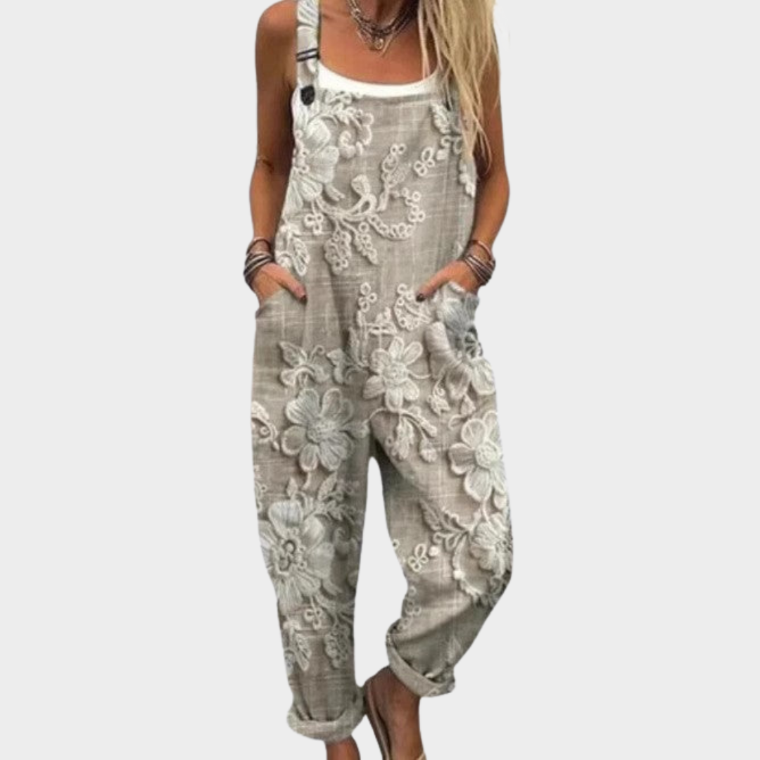 Victoria | Avslappnad tryckt jumpsuit