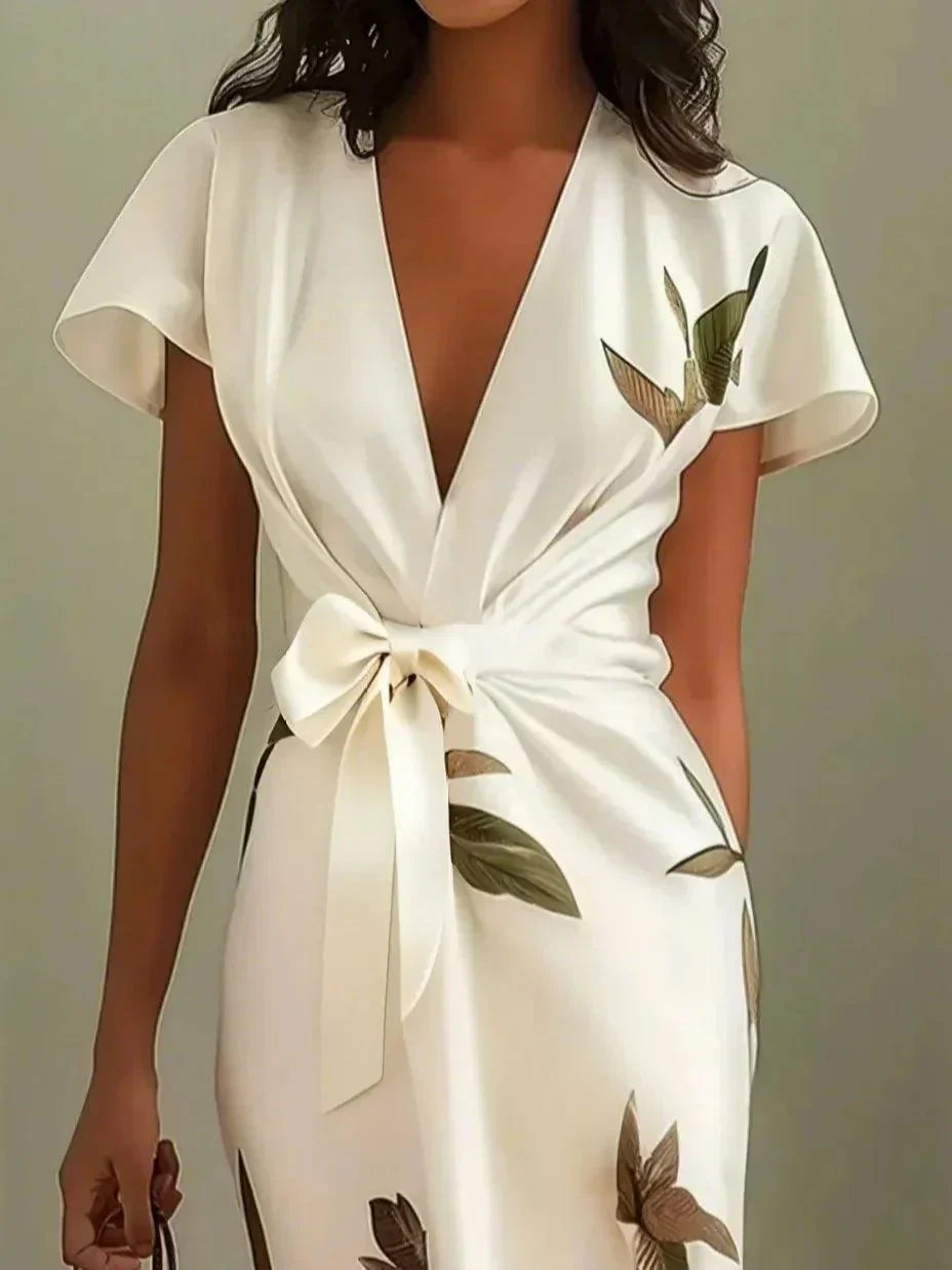 Amelia | Elegant Blommig Wrap Klänning