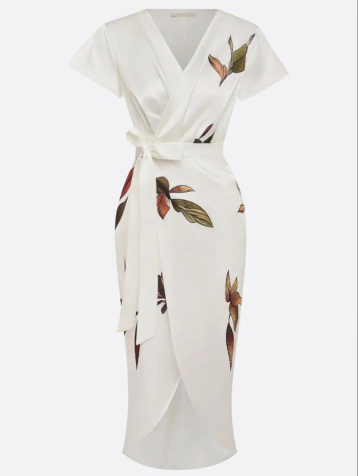 Amelia | Elegant Blommig Wrap Klänning