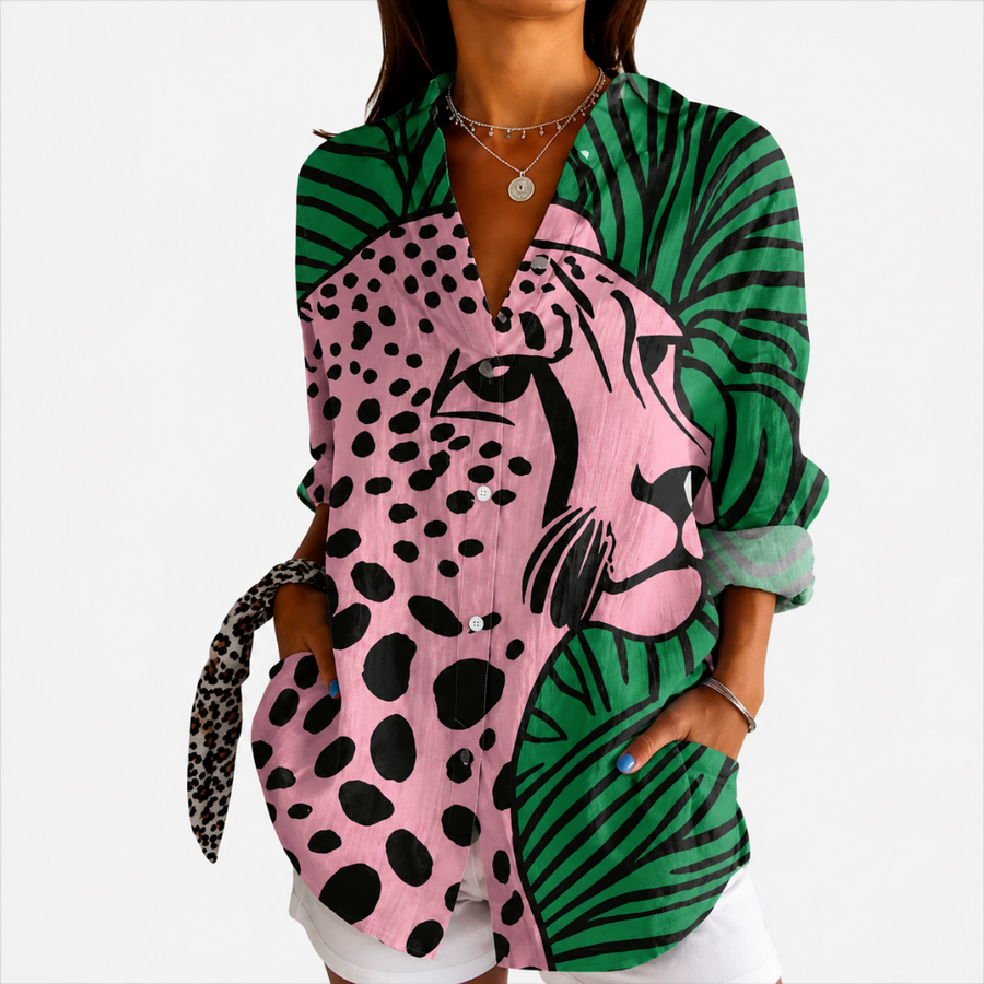 Cornelia | Tropisk Leopard Konst Blus