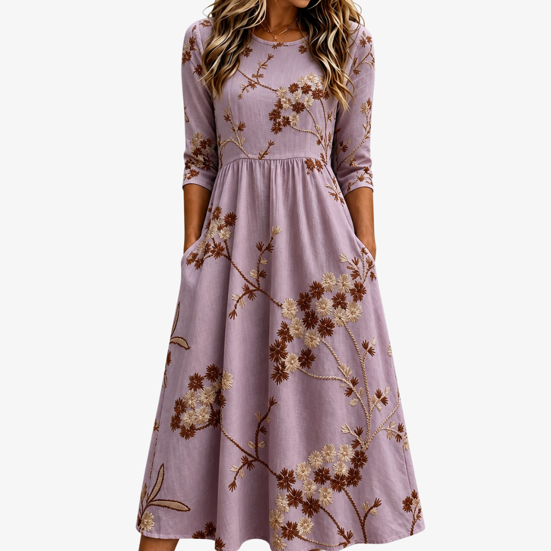 Heather | Meadow Floral Pocket Midi Klänning