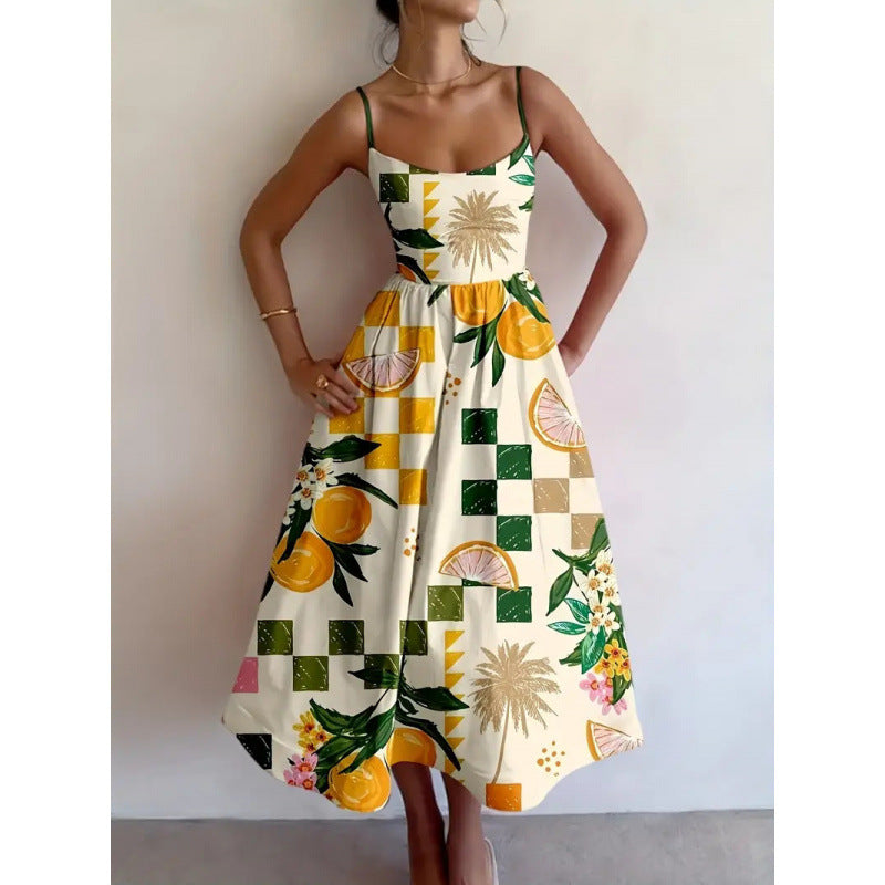 Liorabelle | Citrus Palm Midi Klänning