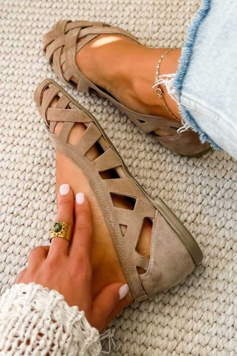 Portia | Öppna tå sandaler i vävd tyg