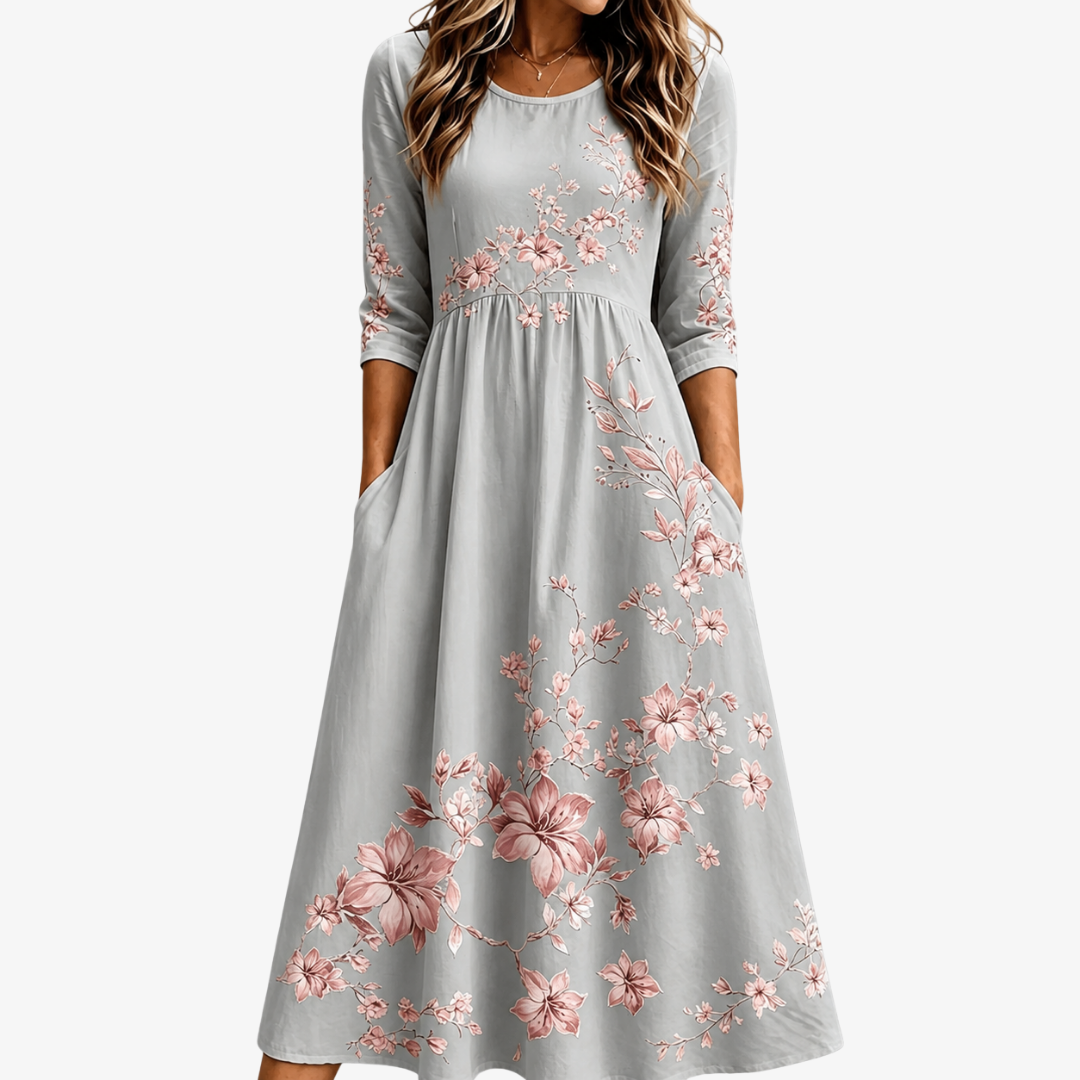 Marta | Silver Blossom Retreat Midi Klänning