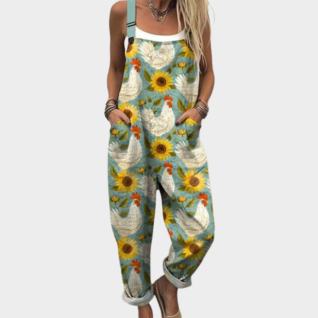 Margaret | Avslappnad Tryckt Jumpsuit