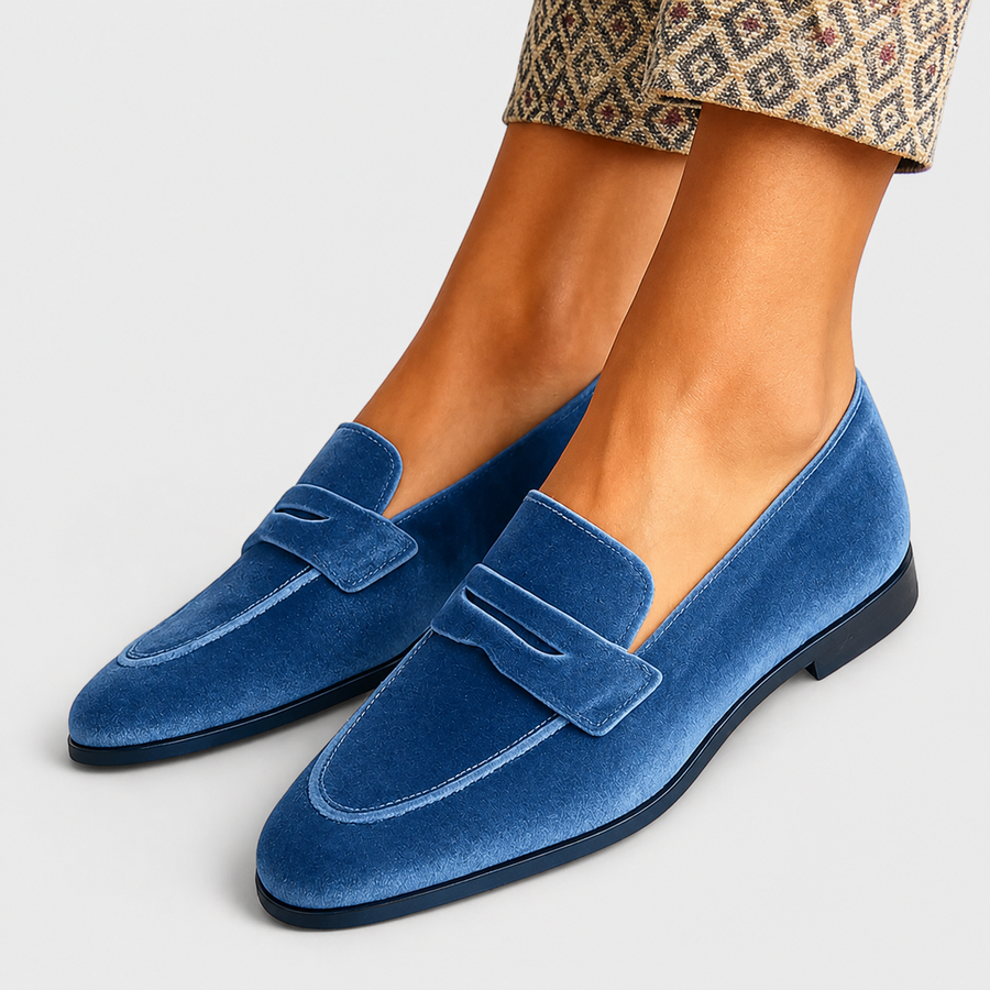 Louise | Mjuk velourmockasiner