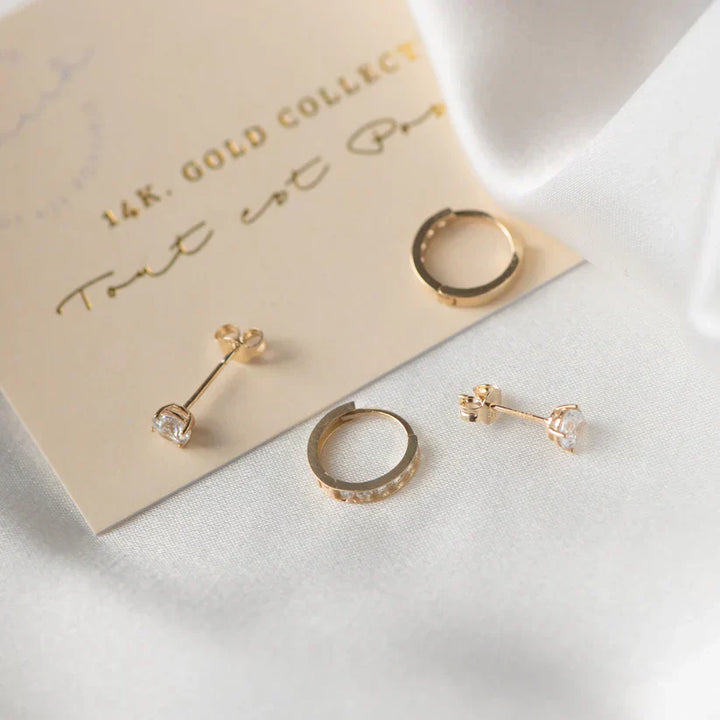 Dara Brillane Stenörhängen Set | Guld