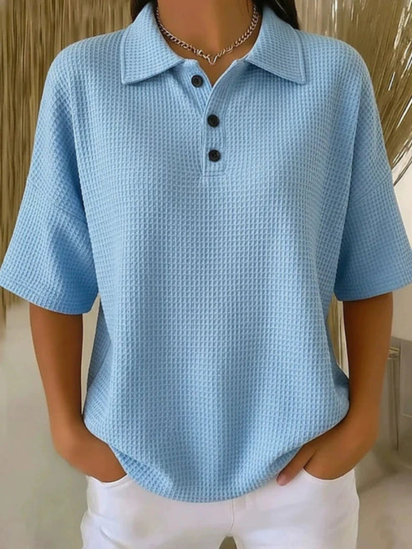 Perrina  | Bekväm Vaffelpolo Blus