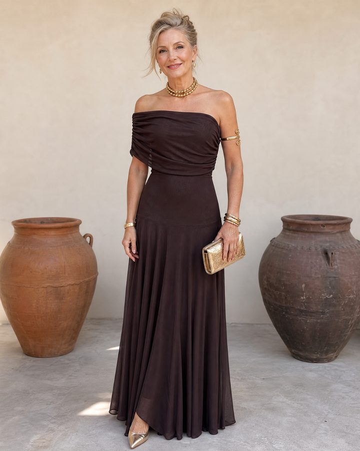 Pernilla | Elegant axelbar maxiklänning