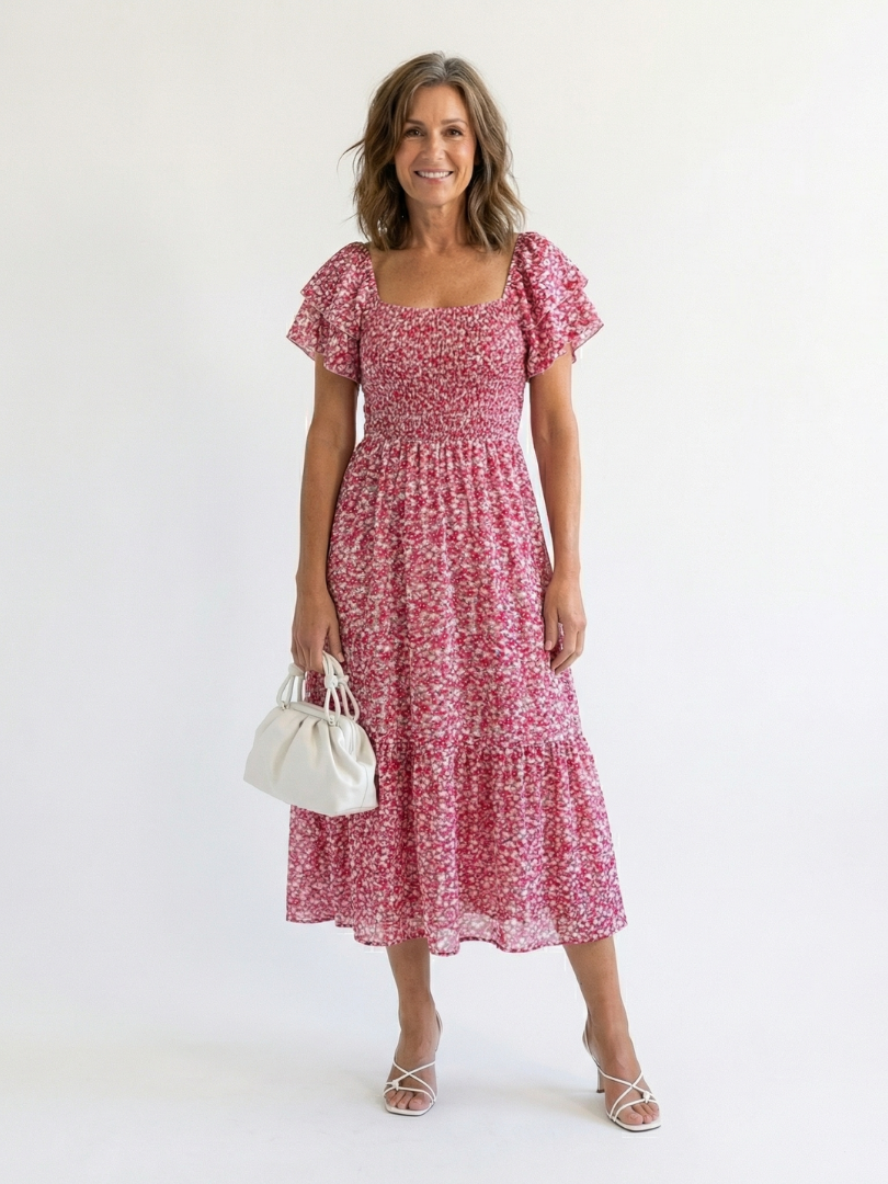 Odette | Midi Klänning med Off-Shoulder