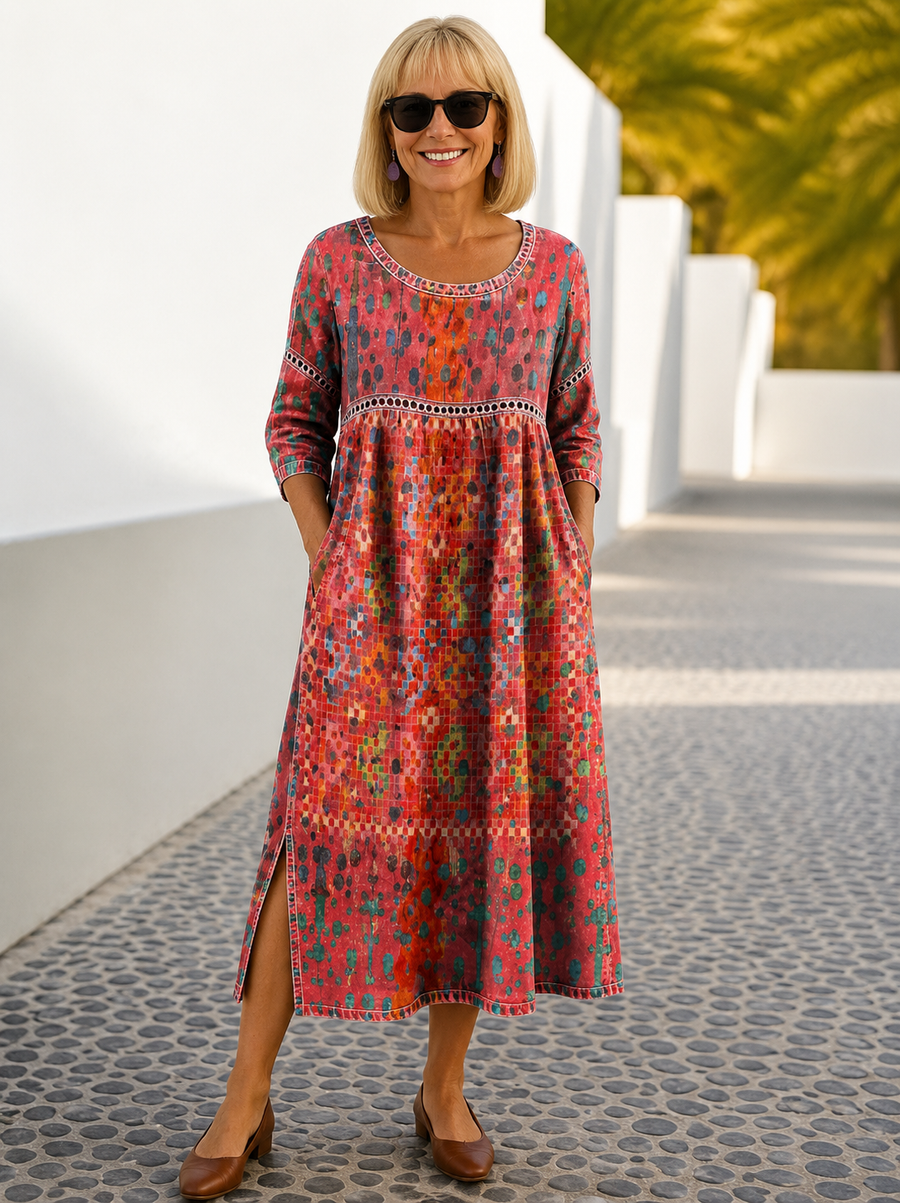 Gracie | Tryckt Midi Klänning
