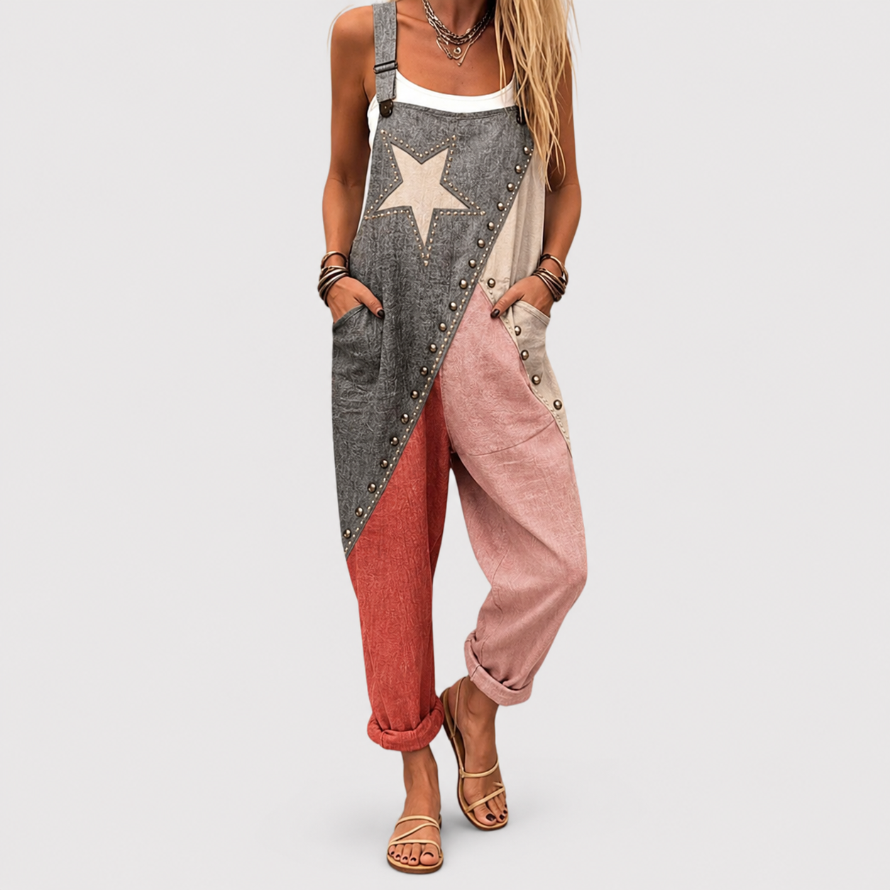 Solveig | Salopette patchwork stjärna vintage