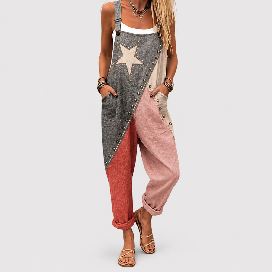 Solveig | Salopette patchwork stjärna vintage