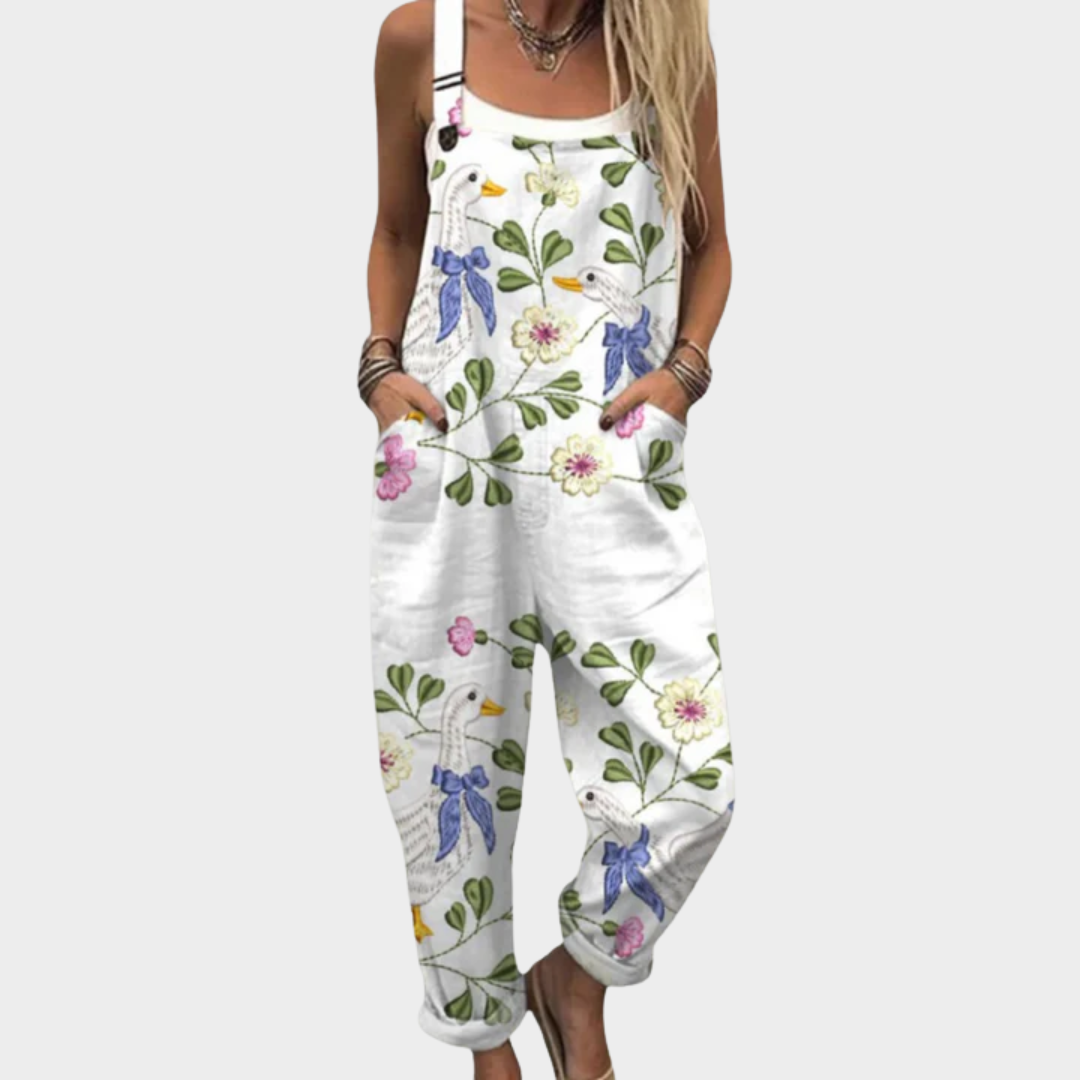 Eveline | Avslappnad tryckt jumpsuit