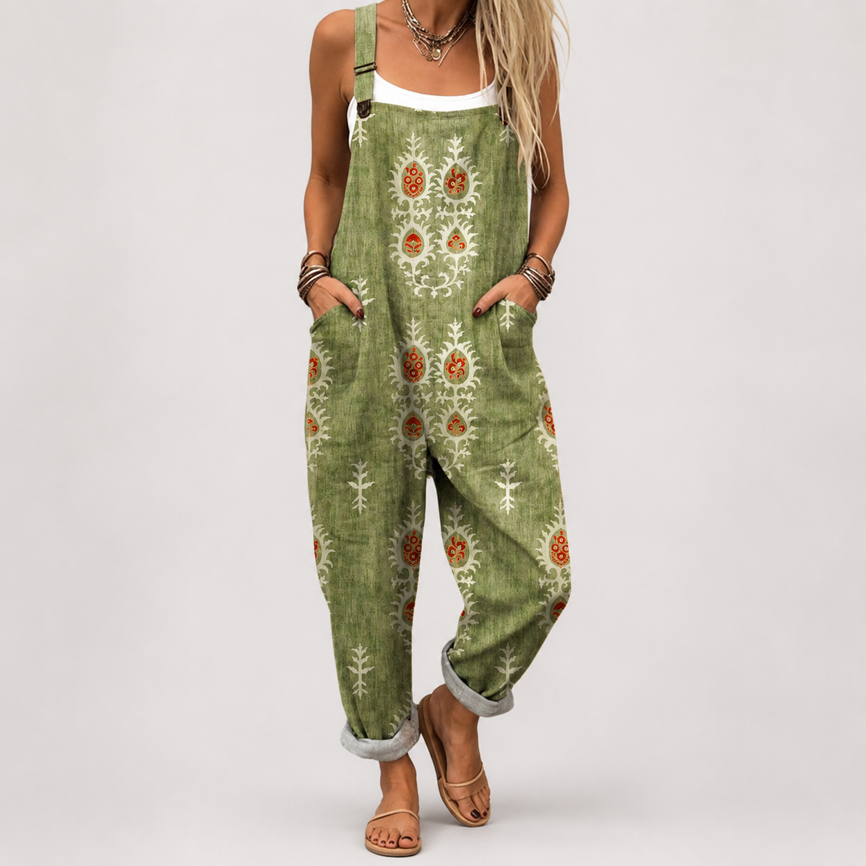 Paloma | Salopette folk oliv