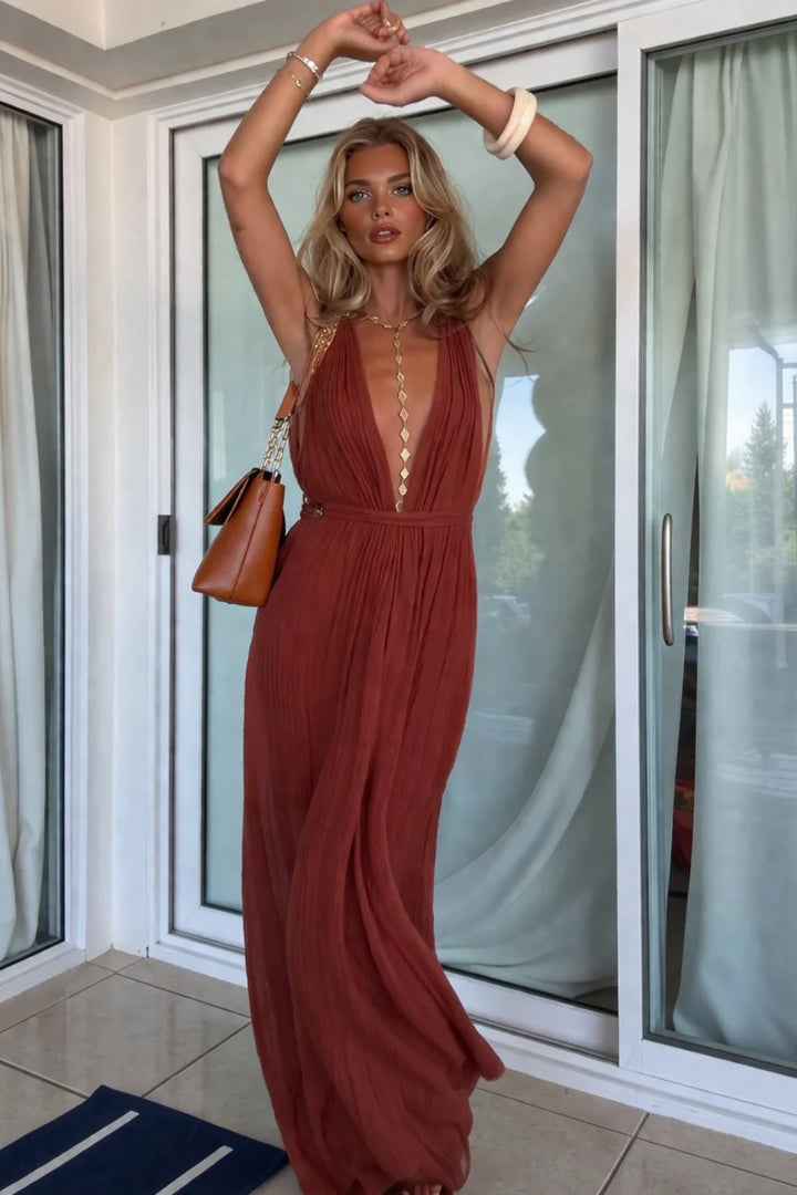 Maja | Elegant Jumpsuit Med V-Ringning