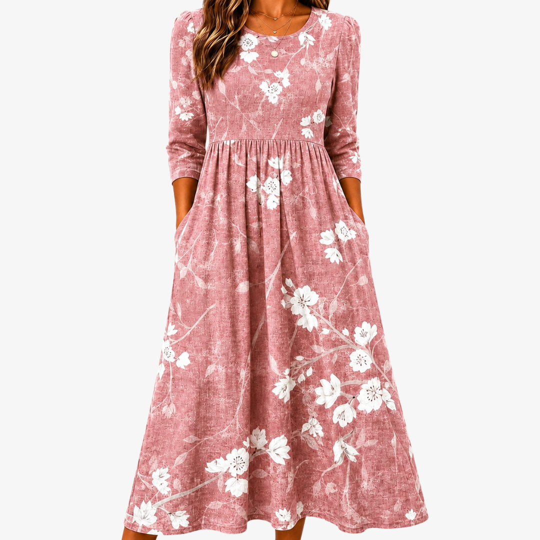Brigit | Blush Bloom Grace Pocket Midi Klänning