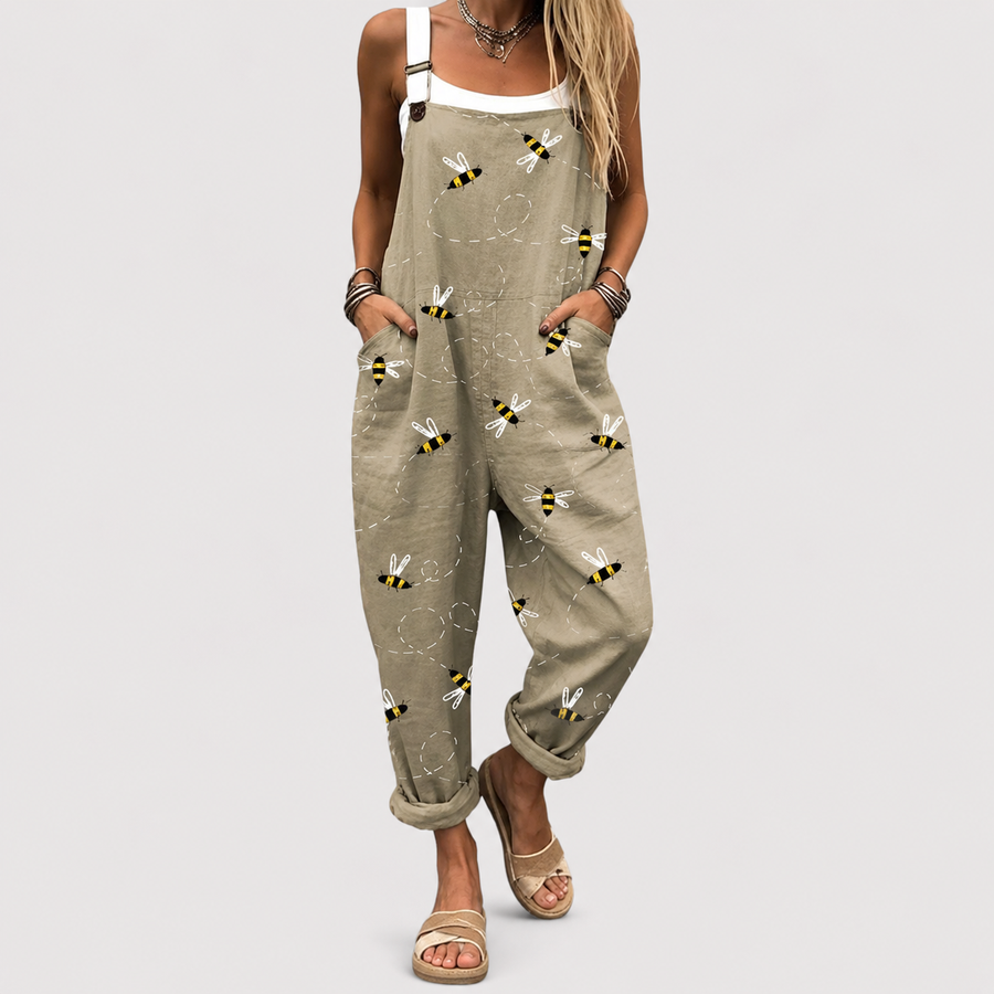 Inez | Avslappnad jumpsuit med bi-mönster