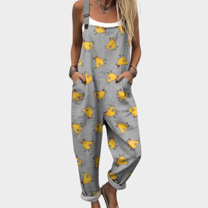 Ros | Avslappnad Tryckt Jumpsuit