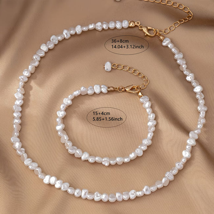 Barockpärl halsband och armband set