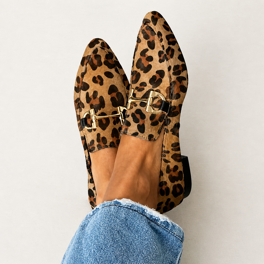Gia | Eleganta loafers i leopard