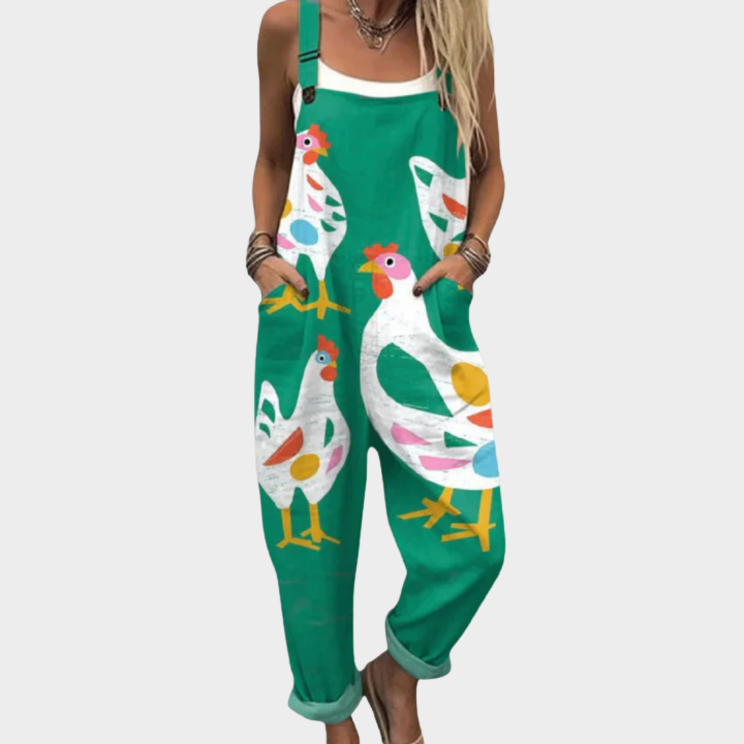 Sophie | Avslappnad Tryckt Jumpsuit