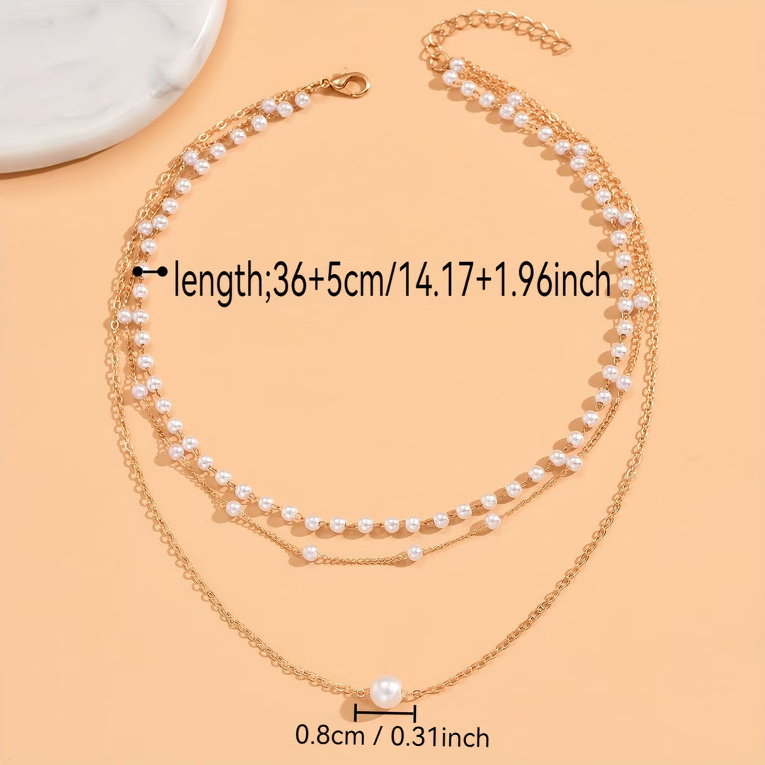 Trinity Pearl Layer Necklace-set