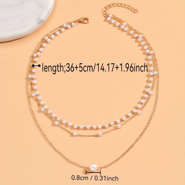 Trinity Pearl Layer Necklace-set