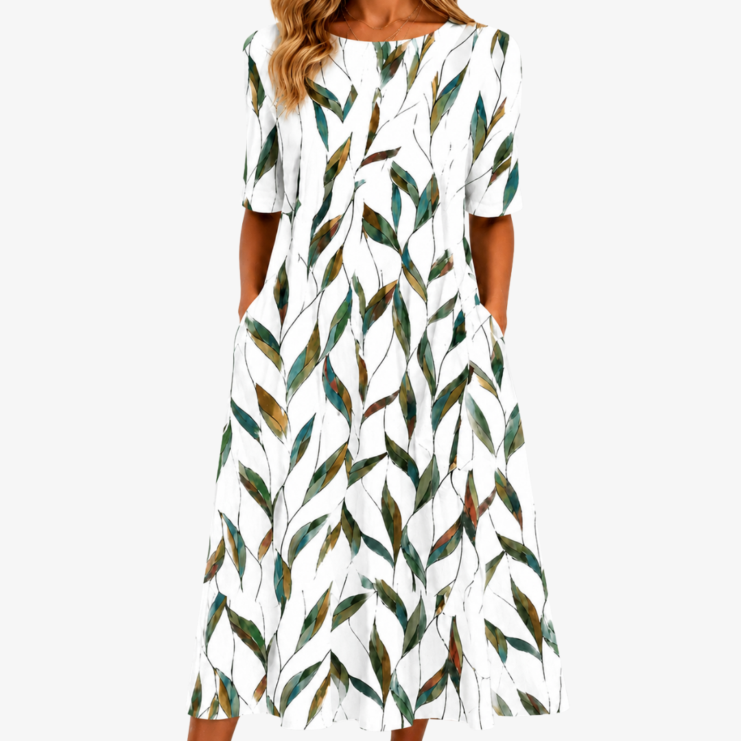 Petra | Willow Meadow Botaniska Pocket Midi Klänning