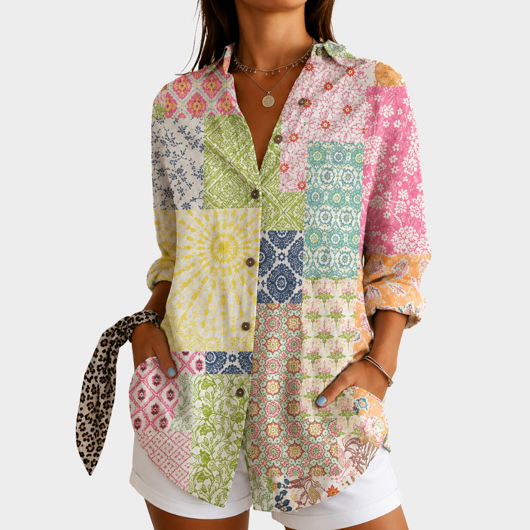 Lea | Patchwork Solig Trädgård Blus