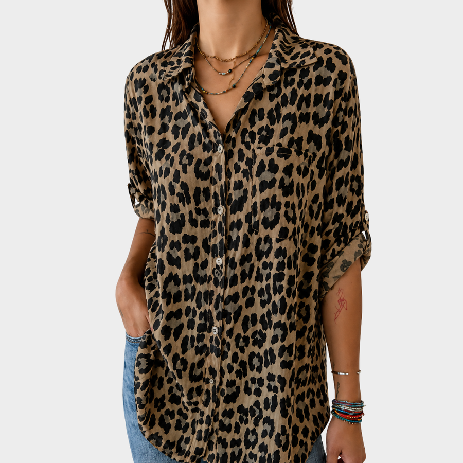 Theodora | Safari Chic Avslappnad Blus