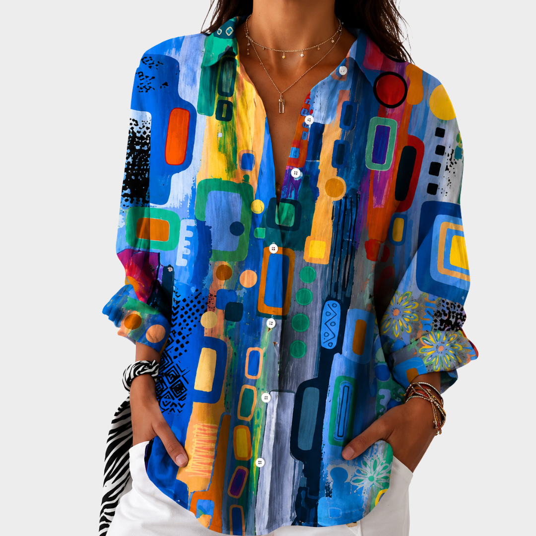Viveka | Vibrant Mosaik Statement Blus