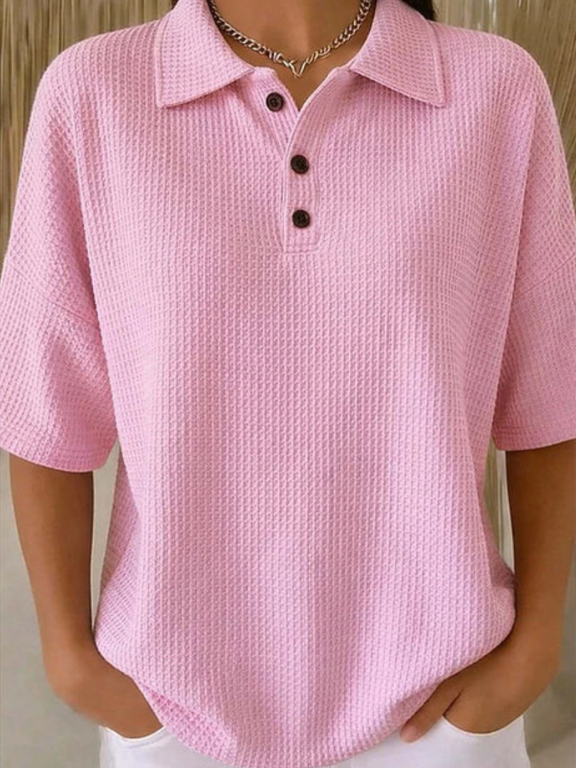 Perrina  | Bekväm Vaffelpolo Blus