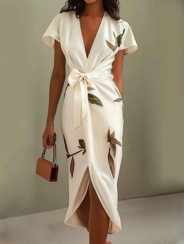 Amelia | Elegant Blommig Wrap Klänning