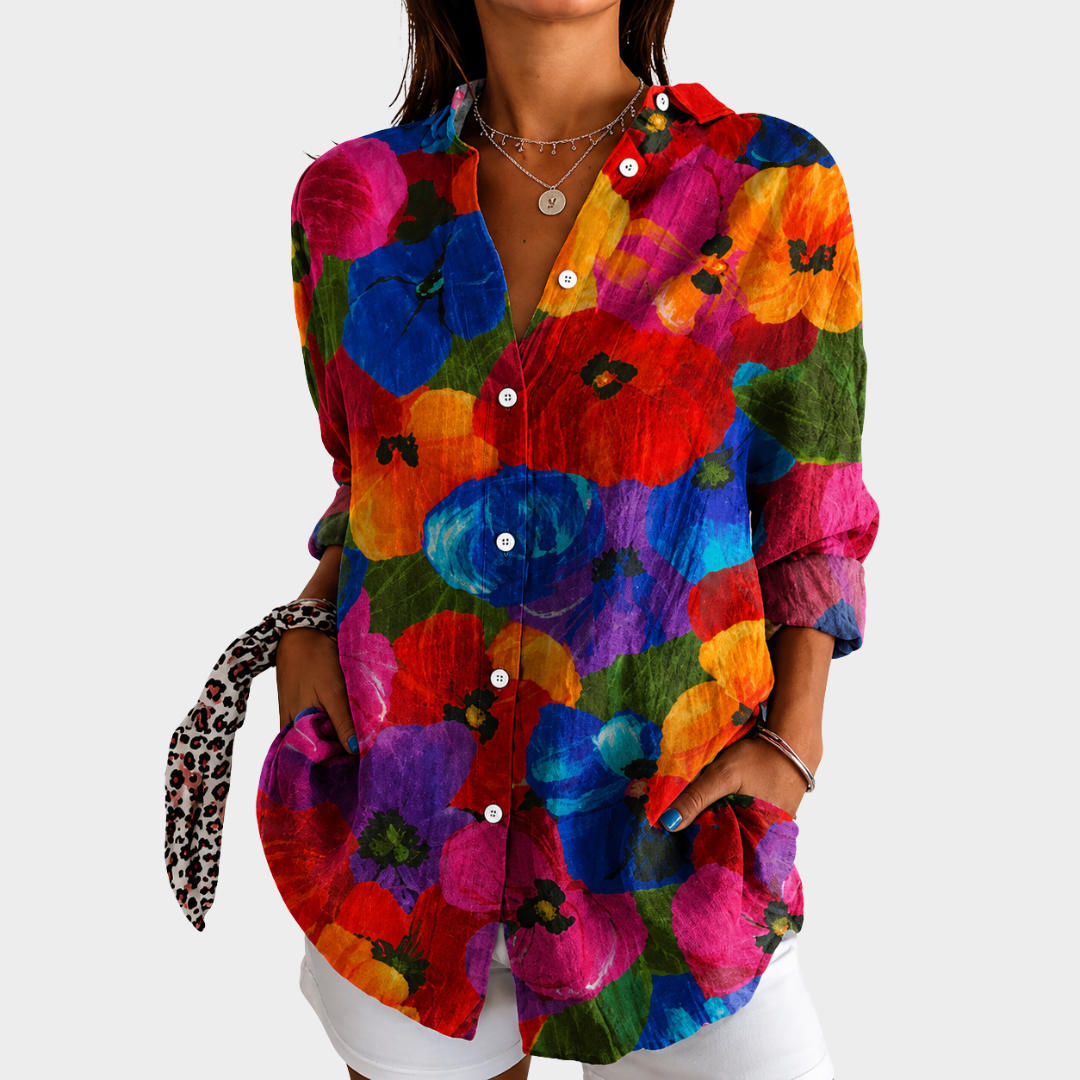 Annette | Vibrant Trädgård Blomma Blus