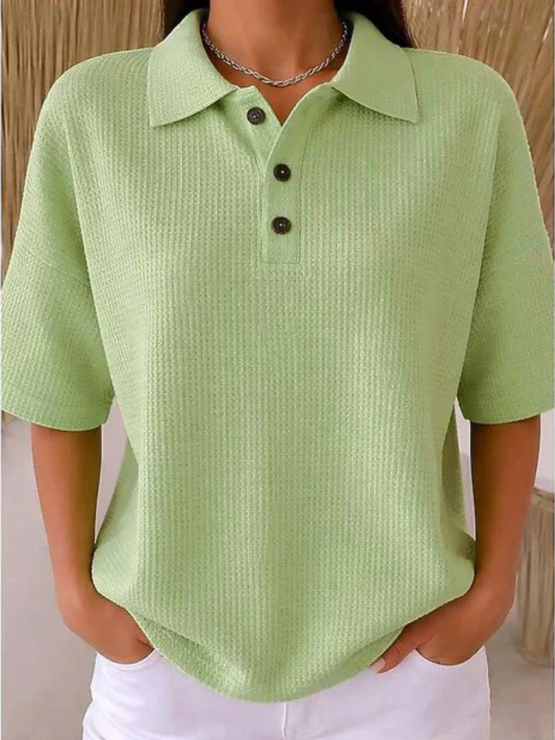 Perrina  | Bekväm Vaffelpolo Blus