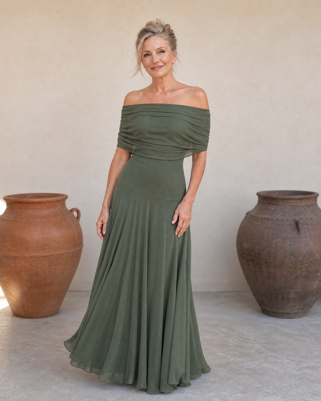 Pernilla | Elegant axelbar maxiklänning