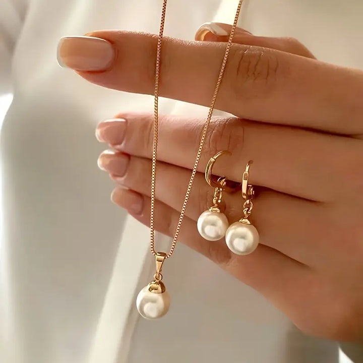 Elegant Graciös Pärlhalsband Set