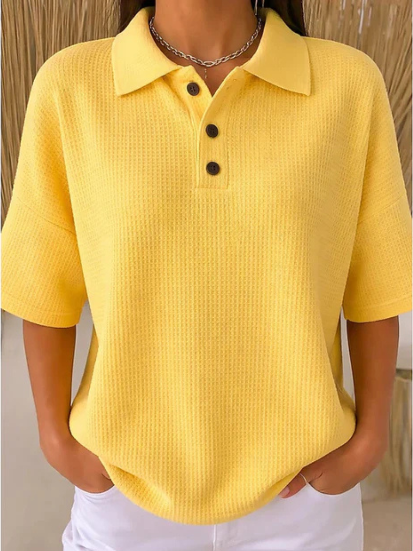 Perrina  | Bekväm Vaffelpolo Blus