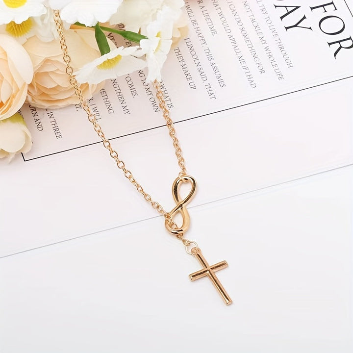 Eternal Cross Pendant Necklace | Guld