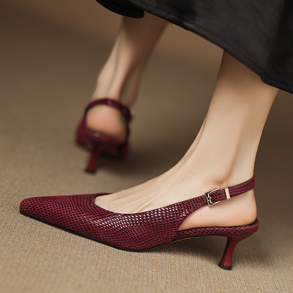 Ylva | Spetsiga Slingbacks med Klack