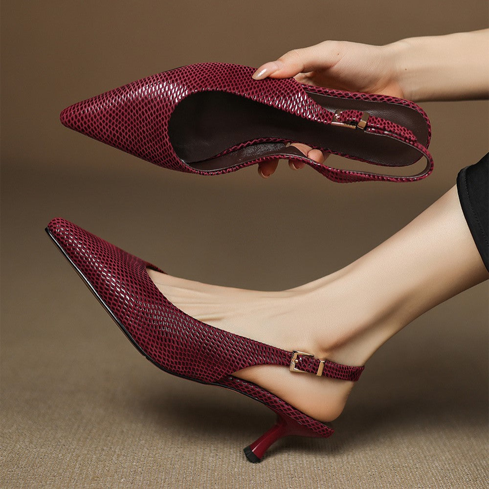 Ylva | Spetsiga Slingbacks med Klack