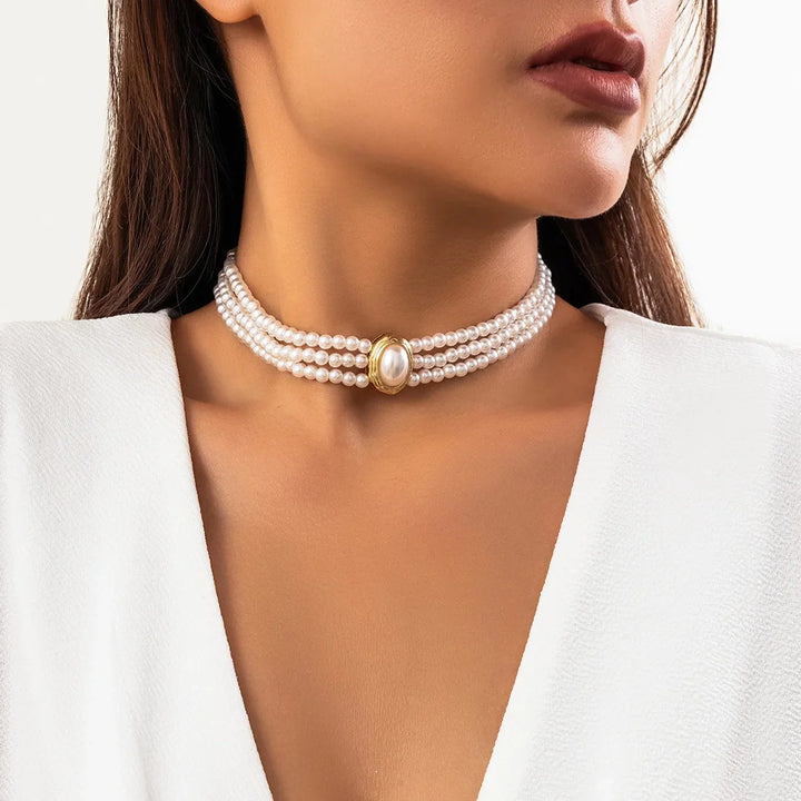 Turkos Trefaldig Choker Halsband