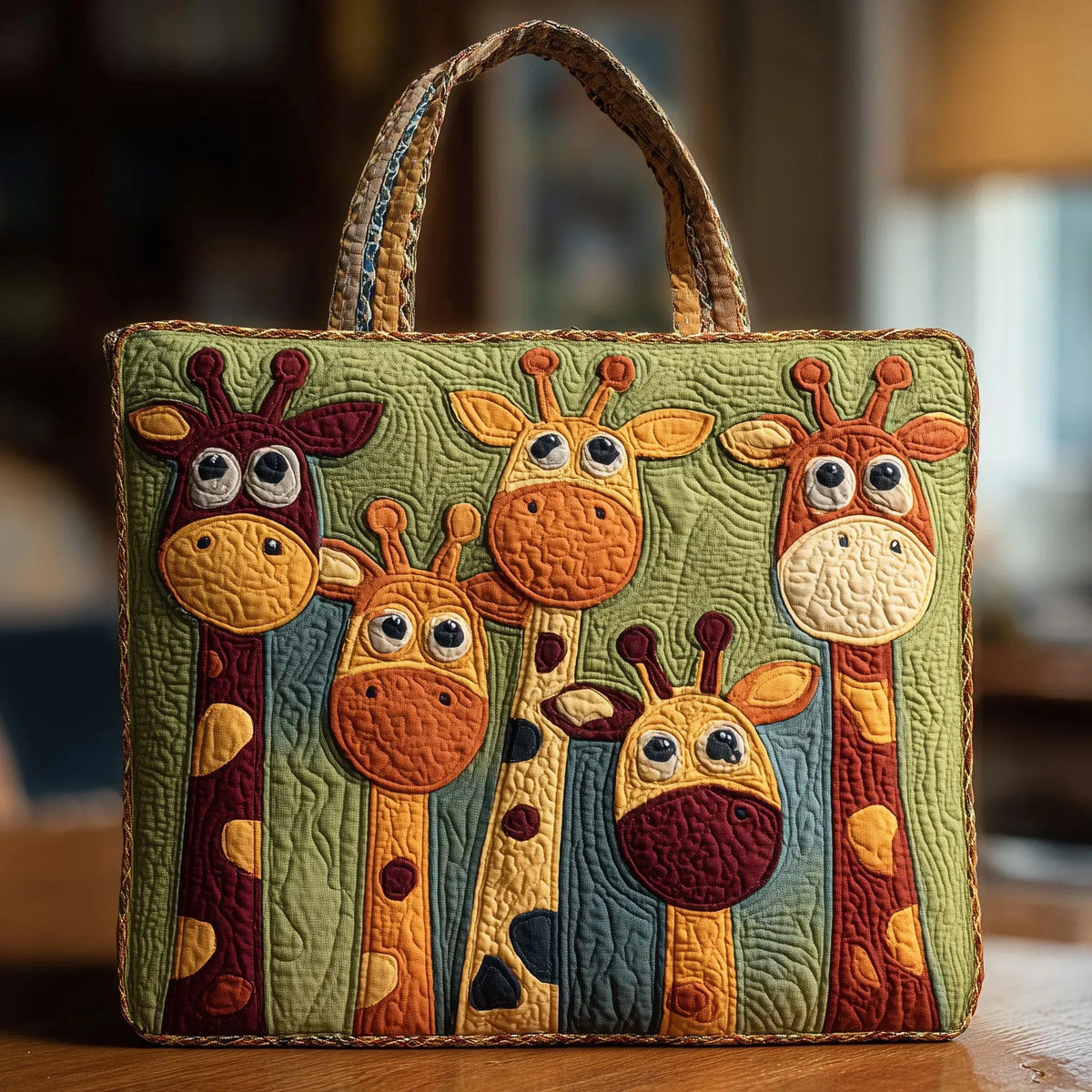 Sigrid | Quiltad Tote Bag - Giraff