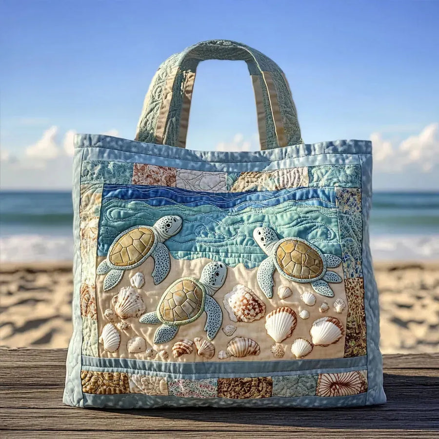 Ylona | Hantverk Quilted Väska - Havssköldpaddor