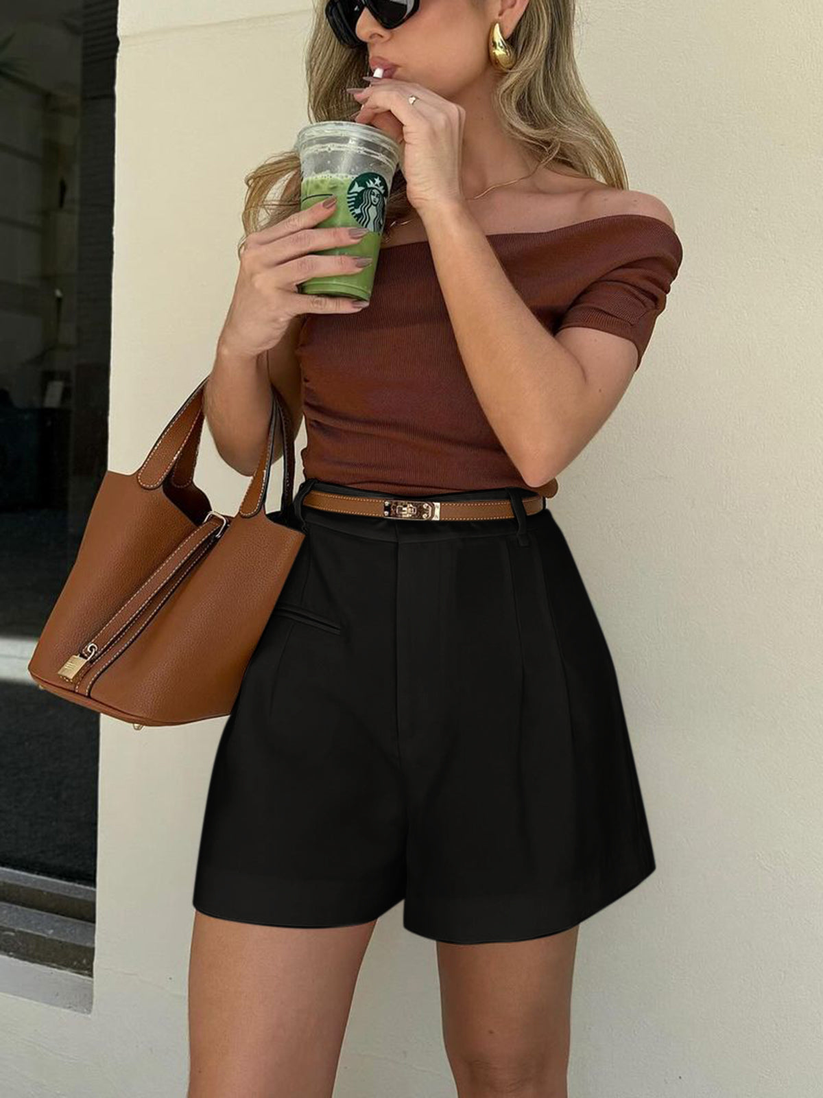 Marloes | Stilig hög midja shorts