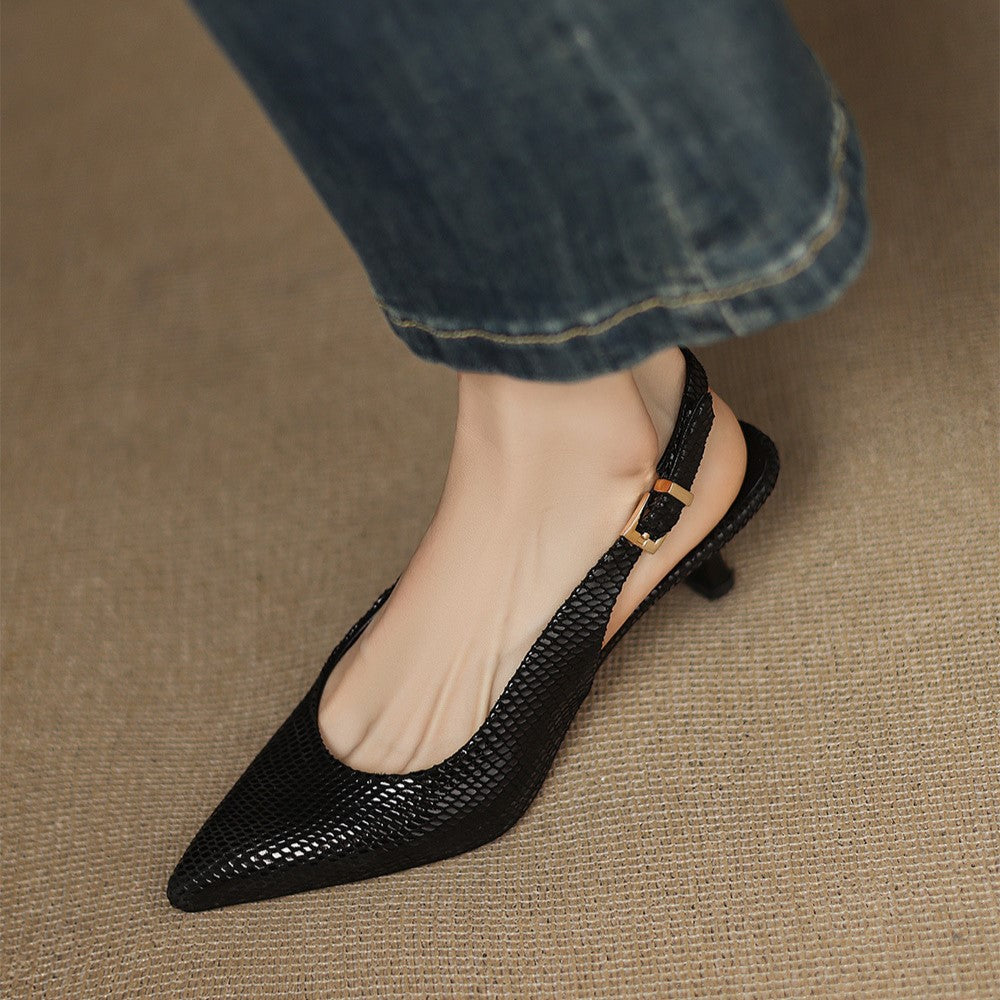 Ylva | Spetsiga Slingbacks med Klack