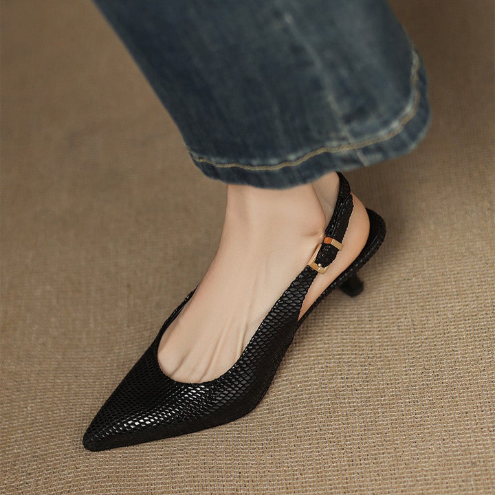 Ylva | Spetsiga Slingbacks med Klack