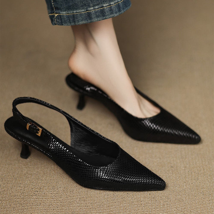 Ylva | Spetsiga Slingbacks med Klack