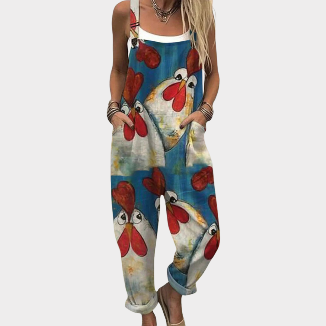 Jenny | Avslappnad tryckt jumpsuit